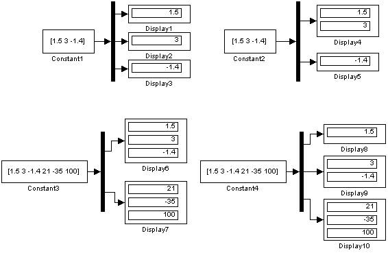 Simulink работа с векторами